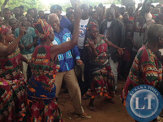 Nevers Mumba at a Samfya Rally