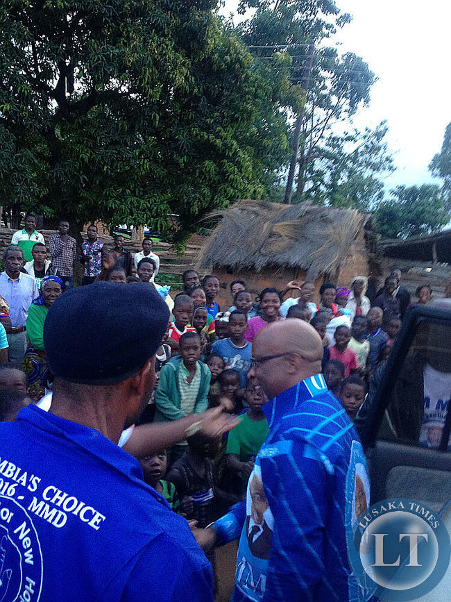 Nevers Mumba at a Samfya Rally