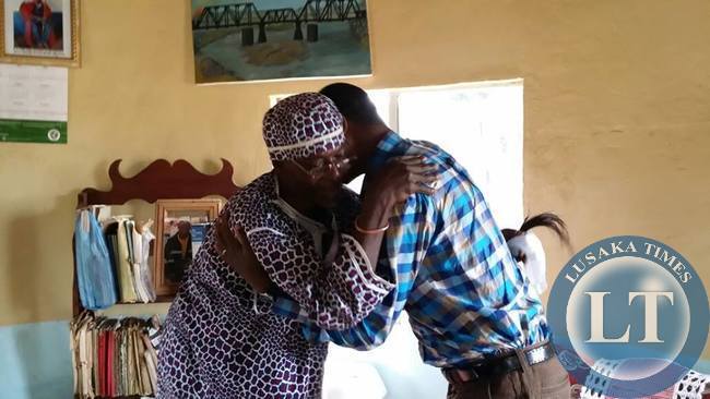 PF President Edgar Lungu hugs Chief Mununga