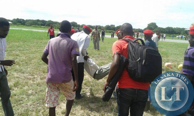 Victim being rushed to hospital