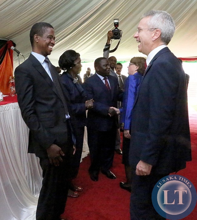 President Edgar Lungu with British High Commissioner