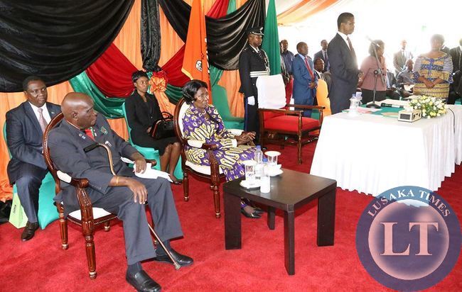 First Republican President Kenneth Kaunda at the swearing in ceremony