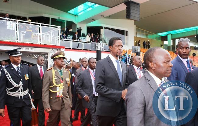 PRESIDENT Edgar Lungu leaving the independence stadium after the 25th jubilee independence anniversary and the inauguration of the 3rd President of Namibia