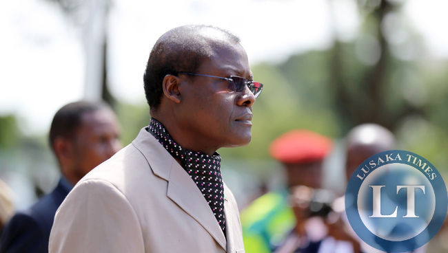 Acting President Ngosa Simbyakula officiates at Youth Day Celebrations at the Freedom Statue in Lusaka on March 12,2015PICTURE BY EDDIE MWANALEZA/ STATEHOUSE.