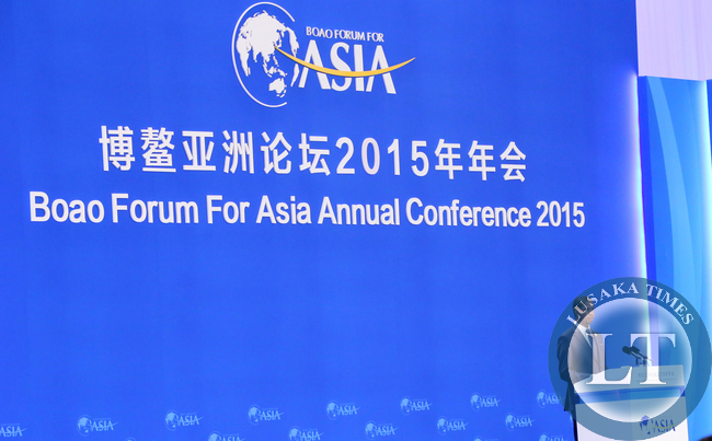 President Edgar Lungu address at Asian Boao Forum in China on Saturday for the Annual Summit 28-03-2015 -PICTURE BY EDDIE MWANALEZA/STATEHOUSE.