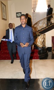 President Lungu arrive at Cabinnet meeting