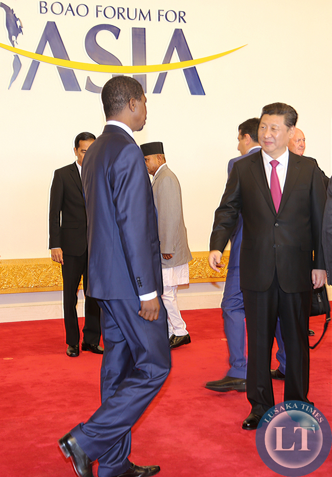 President Edgar Lungu and Chinese Leader Mr Xi Jinping with other World Leaders at Asian Boao Forum in China on Saturday for the Annual Summit 28-03-2015 -PICTURE BY EDDIE MWANALEZA/STATEHOUSE.