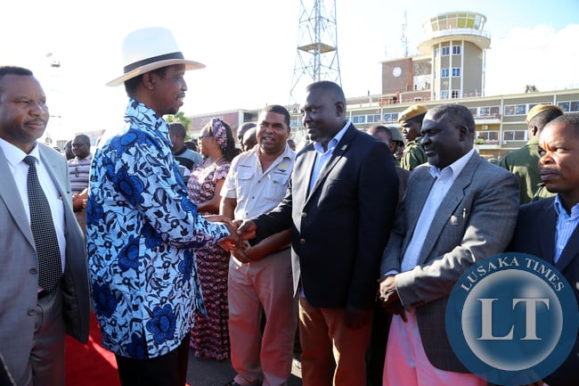 Prresident Lungu Greets Mr Kamba