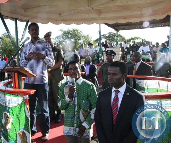 President Edgar Lungu Introduces Micheal Katambo to the voters in Masaiti during really