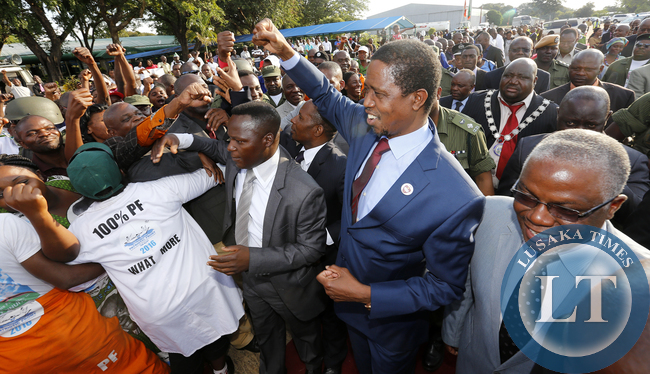 President Lungu Salute Pf Cadres in Livingstone