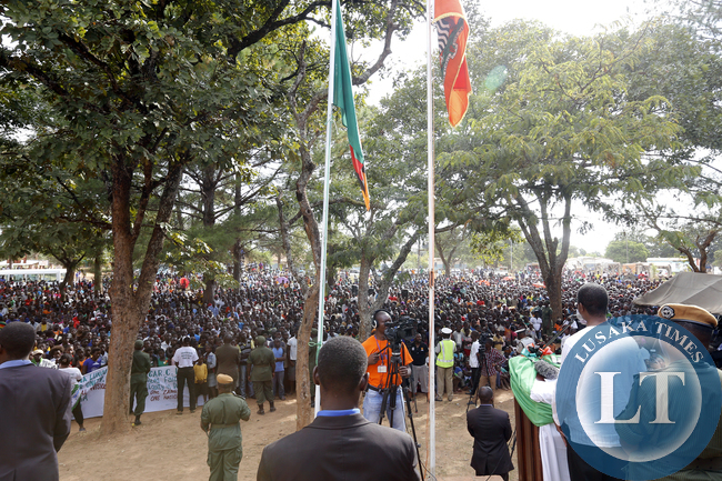 resident Edgar Lungu addressing rally at Mwinilunga Boma