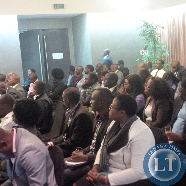 Members of the audience following the discussion last evening at Hotel Intercontinental