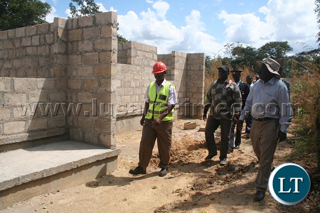 One of the 10 staff houses at Ikelenge Boarding Secondary School under construction