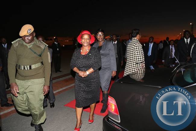 President Lungu's wife Esther on arrival
