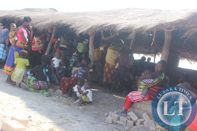 Mothers mostly Teenage mothers bring their babes for under five clinic at Kaishe community health post.