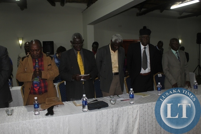 Southern Province Chiefs at the meeting with President Lungu