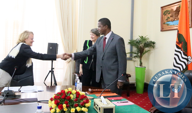 President Lungu meets Ms Hellen Clarks UNDP Adminstrator at Statehouse