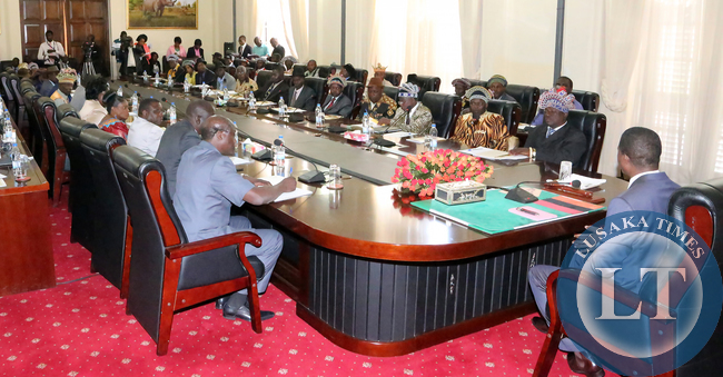 President Edgar Lungu Meets Chiefs From North Western Province at Statehouse on Tuesday 14-07-2015 PICTURES BY EDDIE MWANALEZA/ STATEHOUSE.
