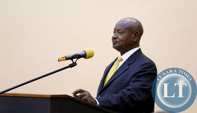 President Yoweri Museveni at Peach at State Banquet at Entebbe