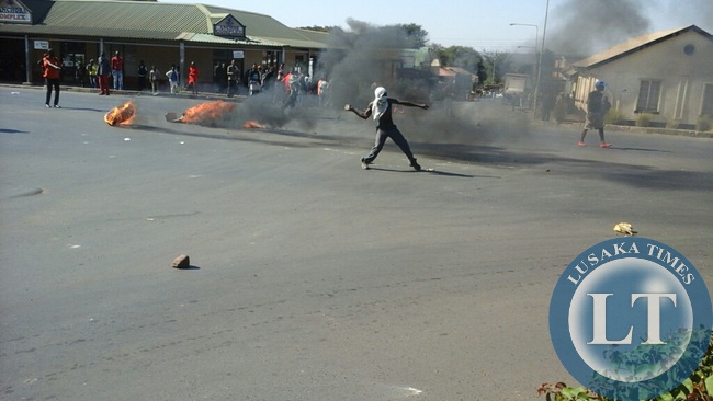 Drivers protesting fuel price hikes in Livingstone