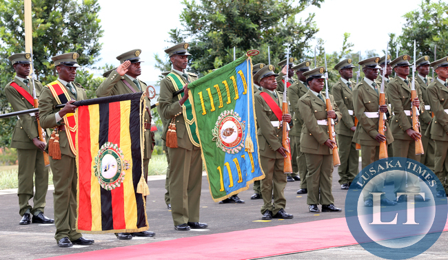Ugandan Defence Forces Guard of honour at Entebbe Statehouse
