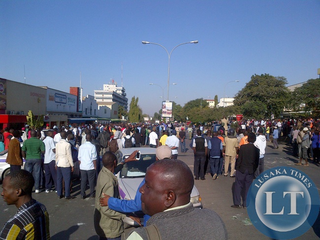 Drivers protesting fuel price hikes in Livingstone