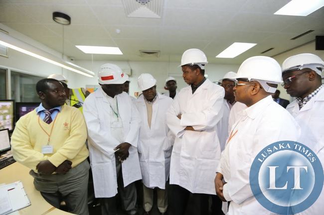 President Lungu tour zesco power plant at Kafue Gorge station