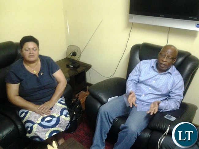 Dr Mumba with Deputy National Secretary Winnie Zaolumis at ECZ offices