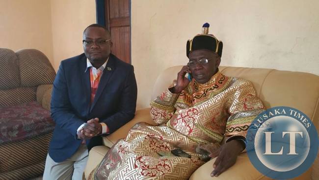 Emmanuel Mwamba with Chief Chitimukulu
