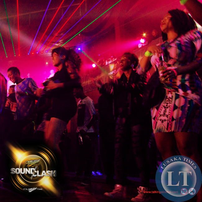 Revellers enjoy the Miller Soundclash at the Web in Lusaka