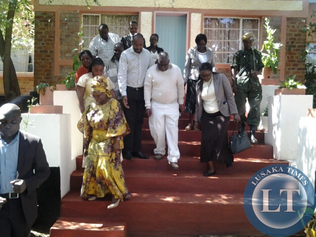FIRST Lady Esther Lungu after paying a courtesy call on Paramount Chief Mpezeni at his palace in Chipata