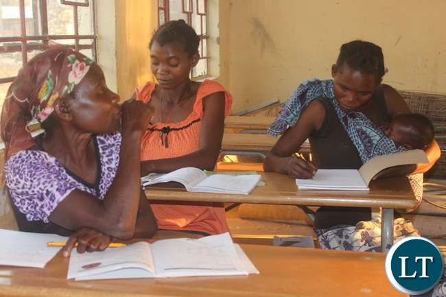 Adult pupils at Milulu Primary School.