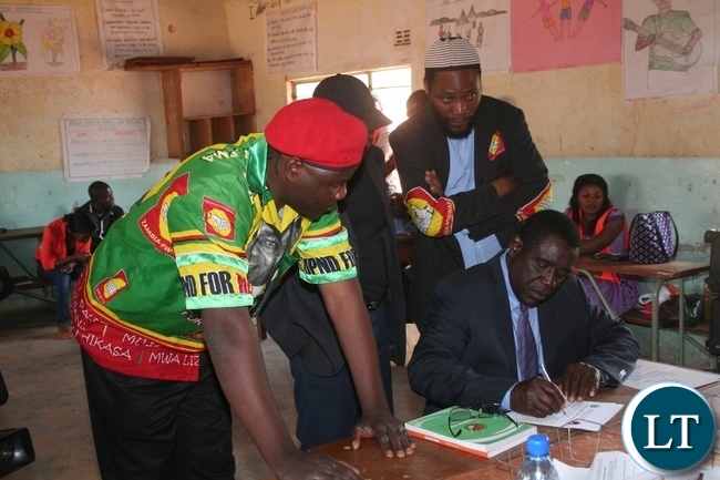 Opposition United Party for Nation Development (UPND) Solwezi west parliamentary by- election candidate Teddy Kasonso (m) filling in his nomination papers for the forth-coming by-elections at Mwaji Mwambwe primary school in Solwezi on Wednesday. Picture by BETRAM KAOMA /ZANIS -Opposition United Party for Nation Development (UPND) Solwezi west parliamentary by- election candidate Teddy Kasonso (m) filling in his nomination papers for the forth-coming by-elections at Mwaji Mwambwe primary school in Solwezi on Wednesday. Picture by BETRAM KAOMA /ZANIS
