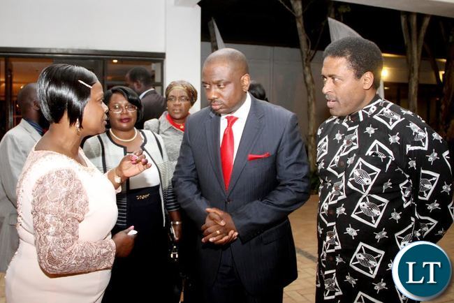 firstlady First Lady Esther Lungu (L) with Access Bank Managing Director Director Tunde Balogun and Private Sector Association Chairperson Yusuf Dodia (R) and Bank of Zambia Deputy Governor Administration Dr Tukiya Kankasa-Mabula (second from left) during a Launch of ACCESS Bank Women Banking Initiative at Pamodzi Hotel in Lusaka on Friday evening, August 7,2015 -Picture by THOMAS NSAMA/STATE HOUSE
