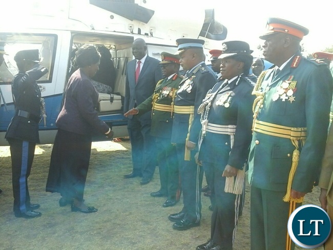 Vice President Inonge Wina at the recruit pass-out and commemoration of the African Correctional and Prisons Day in Kabwe
