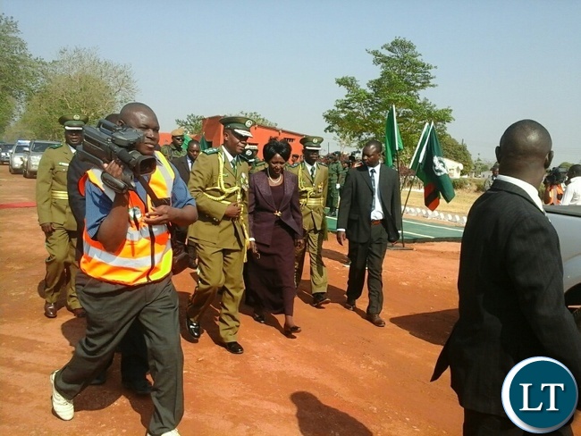 Vice President Inonge Wina at the recruit pass-out and commemoration of the African Correctional and Prisons Day in Kabwe