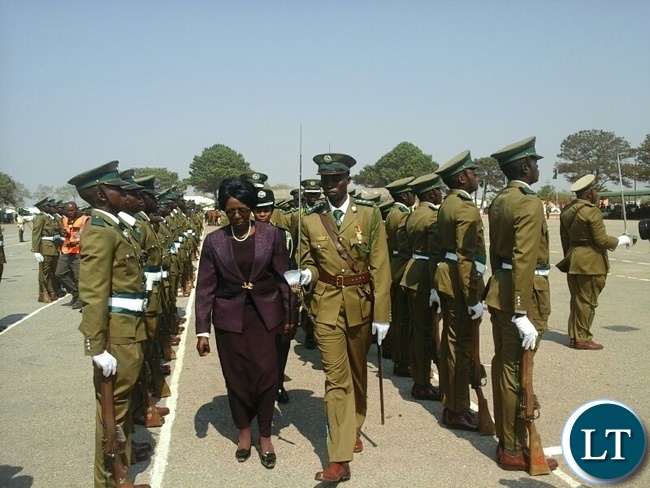 Vice President Inonge Wina at the recruit pass-out and commemoration of the African Correctional and Prisons Day in Kabwe