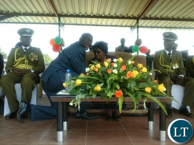 Vice President Inonge Wina at the recruit pass-out and commemoration of the African Correctional and Prisons Day in Kabwe