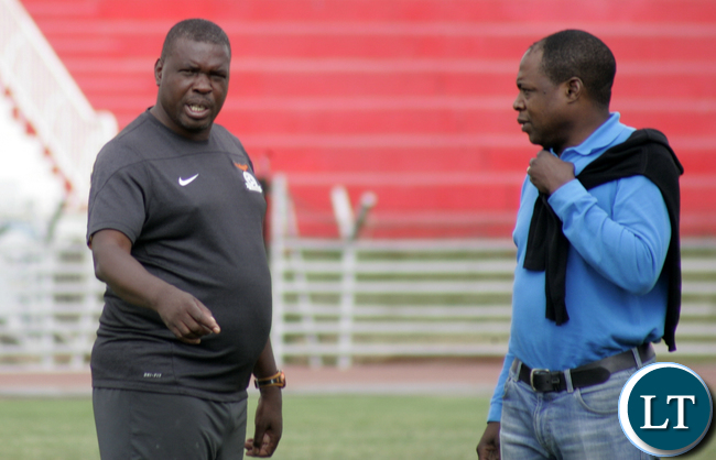 George Lwandamina and Kalusha Bwalya in Kenya