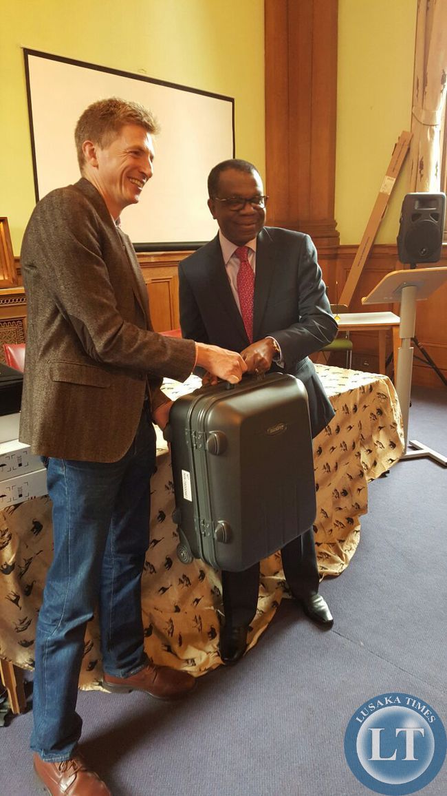 Presenting Ultrasound Machine to HE Mr Muyeba Chikonde