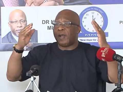 Nevers Sekwila Mumba addressing a press briefing on 10th September 2015