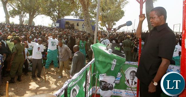 President Edgar Chagwa Lungu at President's Park in Luwingu on Saturday, September 12,2015.This was during the campaign for the Lubansenshi (PF) candidate George Mwamba. PICTURE BY SALIM HENRY/STATE HOUSE ©2015