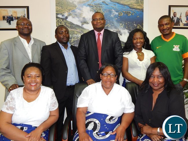 Zambia's High Commissioner - Designate to South Africa, His Excellency, Mr. Emmanuel Mwamba with members of the Zambian Catholic Community in South Africa in his office