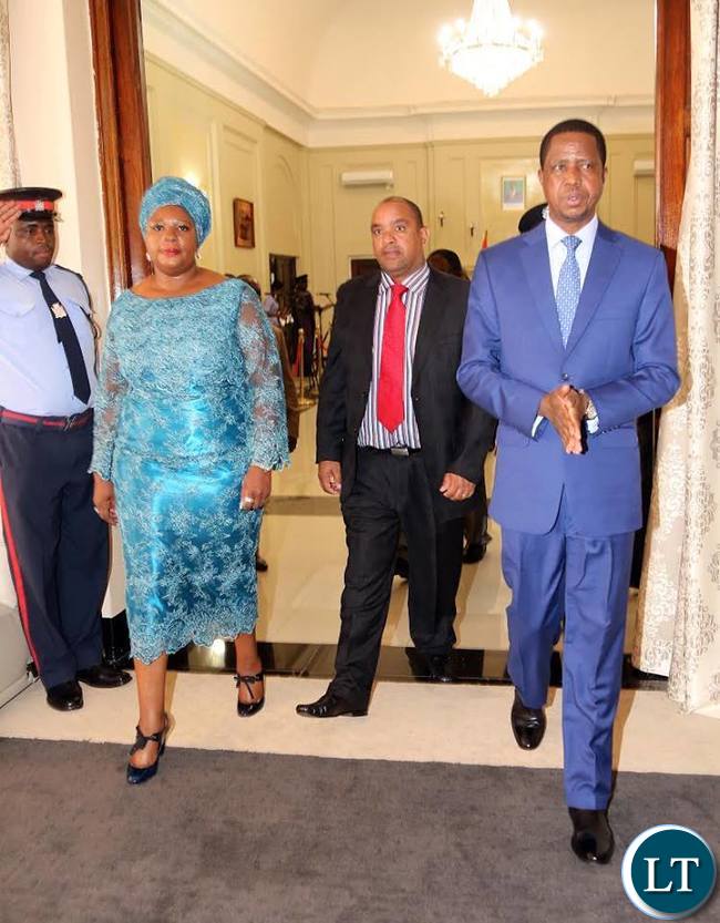 President Edgar Lungu swears in Petauke member of Parliament Dora Siliya as Energy and Water Development Minister. The President has also sworn in Livingstone Central member of Parliament Lawrence Evans as Deputy minister of Livestock and Fisheries at State House on Friday 16-10-2015- Pictures By Eddie Mwanaleza/Statehouse.