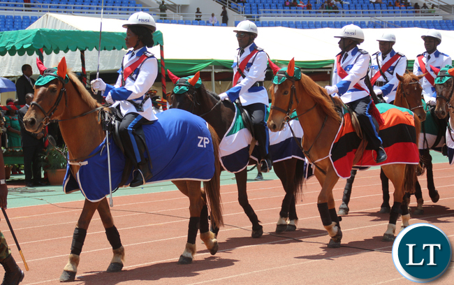 Zambia Police mounted drill.