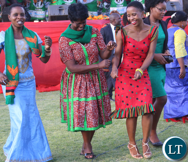 Tasila Lungu joining dancers.