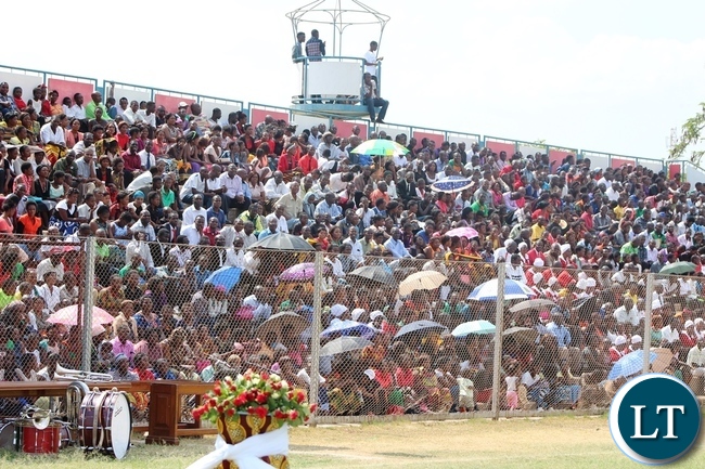 Kabwe residents turned up in numbers to participate in the day of National prayers at Ucar Chitalu stadium