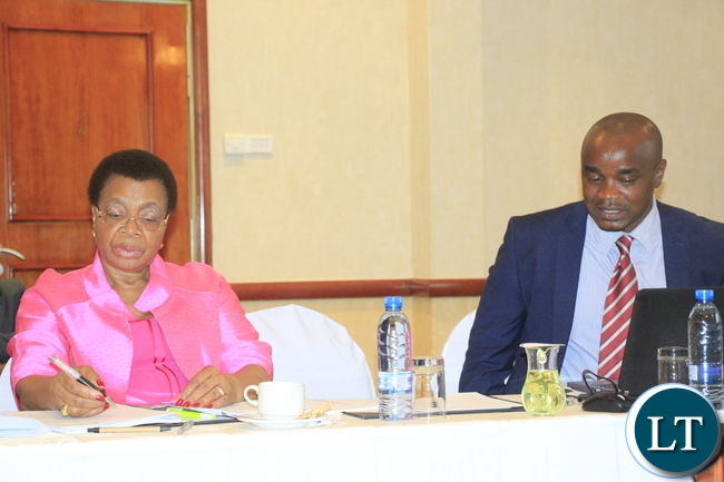 Mrs Graca Machel and William Chilufya at the CSO partnership meeting in Lusaka this week