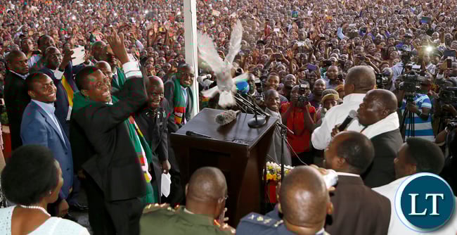 President Edgar Lungu releases a Dove at the National Prayer, Fasting & Reconciliation at the showgrounds in Lusaka.- Picture By Eddie Mwanaleza/Statehouse.