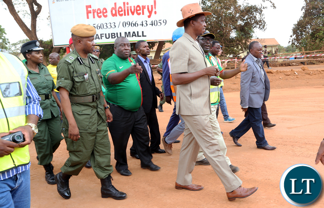 President Edgar Lungu Inspects Ndola Kitwe Road Project in Ndola, Picture By Eddie Mwanaleza/Statehouse.